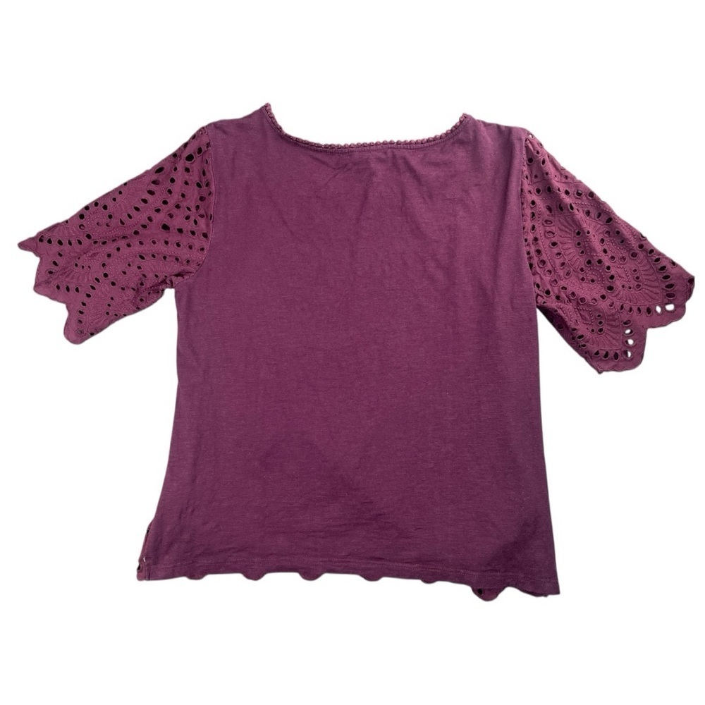 Anthropologie Porridge Women’s Short Sleeve Eyelet Lace Top In Size M - Picture 6 of 9